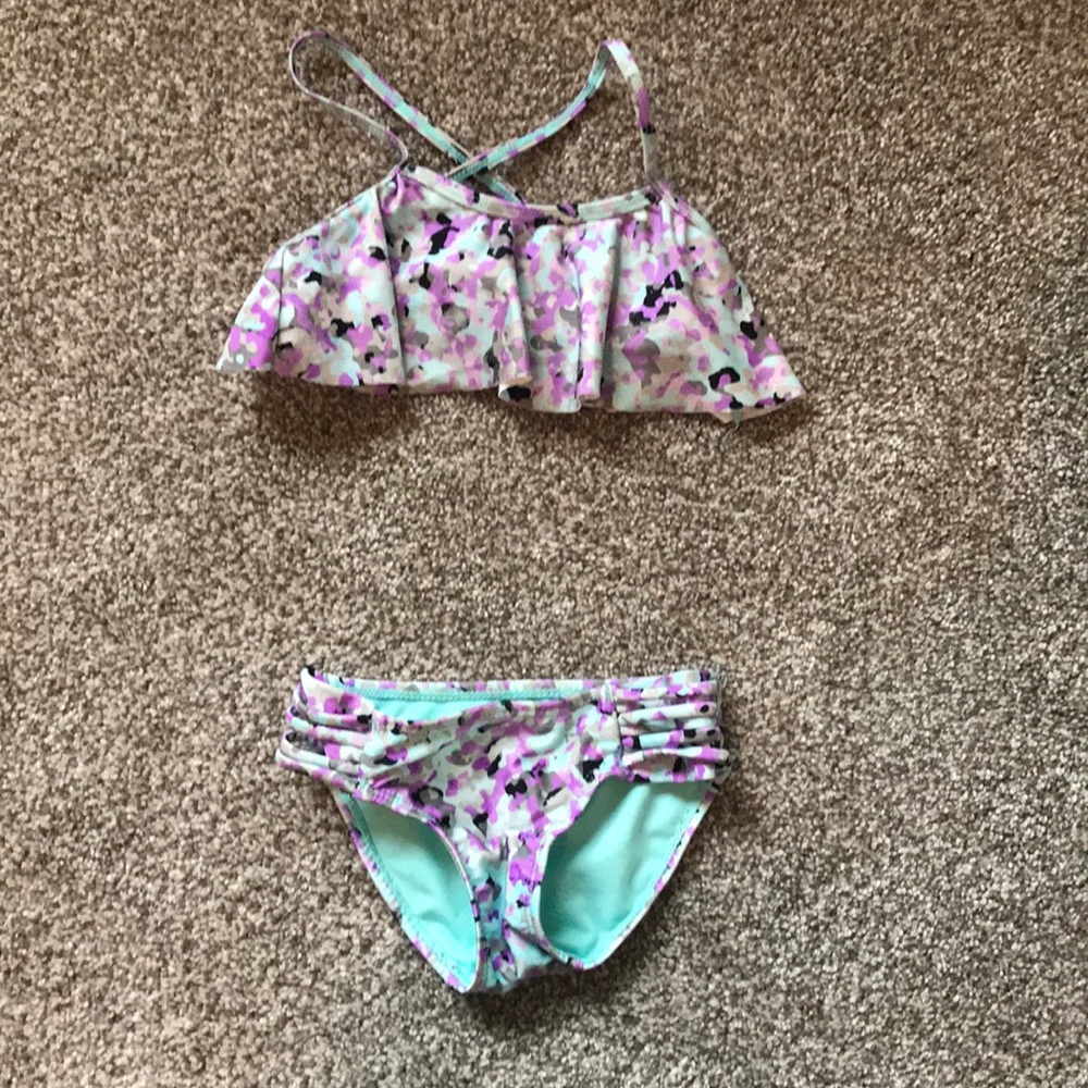 Toddler girls floral swim suit